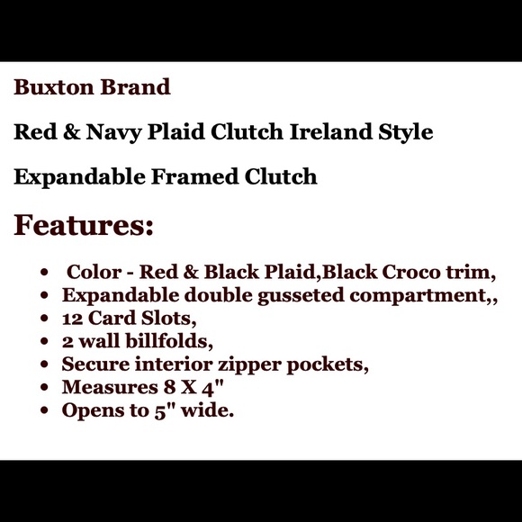 Buxton Plaid Houndstooth Clutch Purse Preppy Bag - Picture 4 of 4